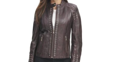 women stylish leather jacket