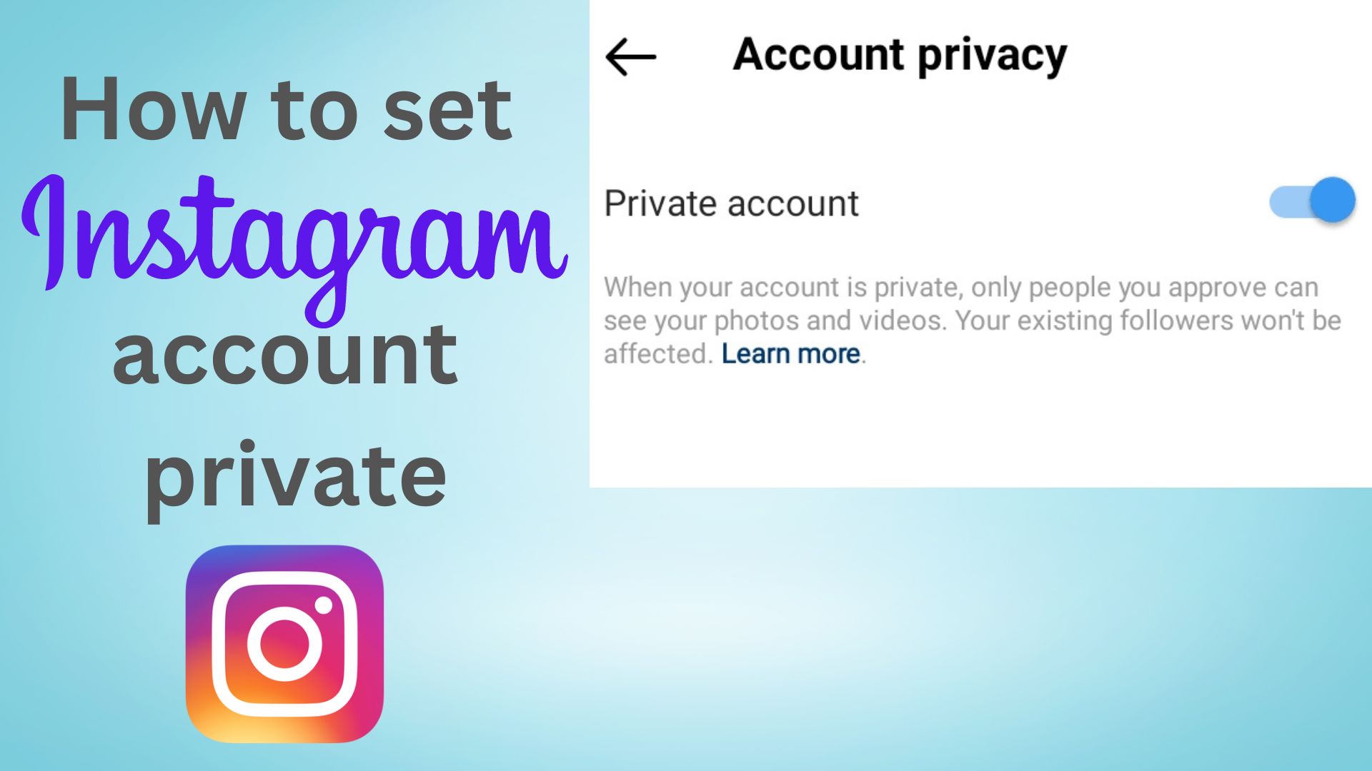 How to set Instagram account private