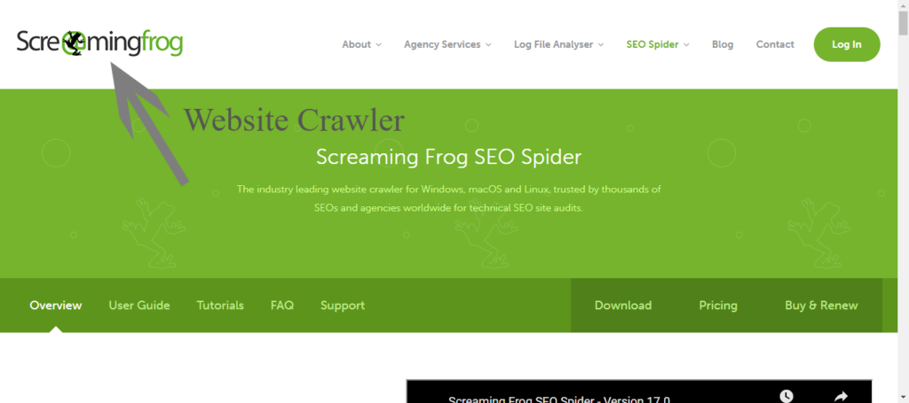 Screaming frog SEO tool